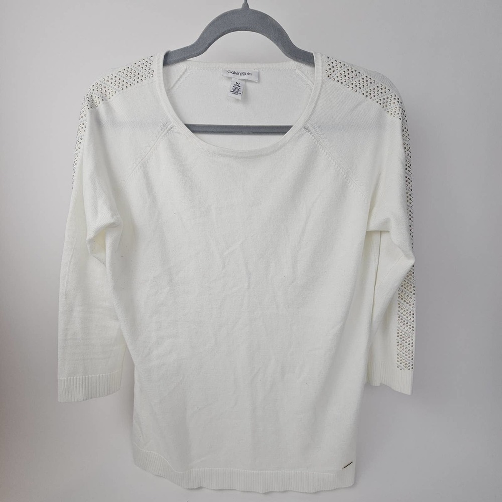 Womens Sz M, 3/4length sleeves, with gold beading, Calvin Klein